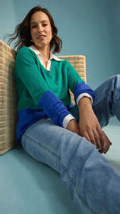 Casablanca Block Knit - Blue/Oasis