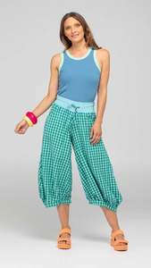 Guru Pant Green Seersucker