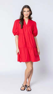 Reflective Mini Dress Ruby Cotton