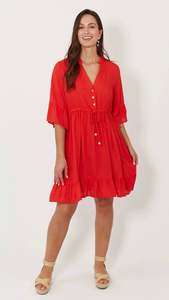 Midi Dresses: Isola Tie Dress Negroni