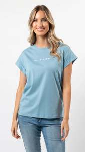 Cuff Sleeve T-Shirt Ocean Logo
