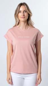 Stella Gemma 1: Cuff Sleeve T-Shirt Rose White Logo