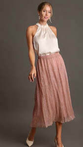 Sale Skirts: Celebration Sequin Midi Skirt Lt Pink