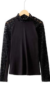Lou Lou Knit Top Black Lace