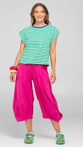 Sale Tops: Bellissimo Tee Green Stripe