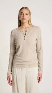 Long Sleeve: Rumi Long Sleeve Top Bisque