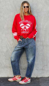 Pickleball L/S Tee Red