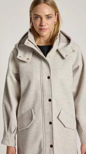 Knit Tops: Sable Hood Jacket Bisque