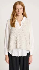 Liora Knit Vest Bisque