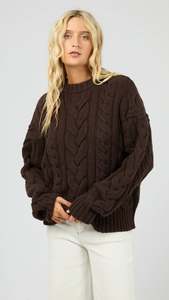 Higgins Cable Knit Brown
