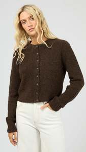 Knit Tops: Bayside Cardigan Brown