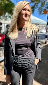 Knit Tops: Liana Lace Top Black