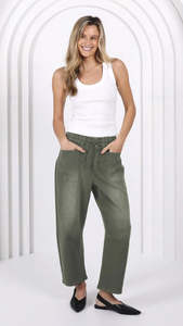 Monaco Leo Barrel Jeans Khaki