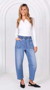 Monaco Leo Barrel Jeans Blue