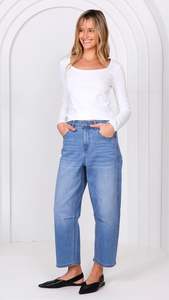 Jeans: Monaco Toni Barrel Jeans Light Blue