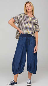 Guru Pant Dark Denim Contrast Stitching