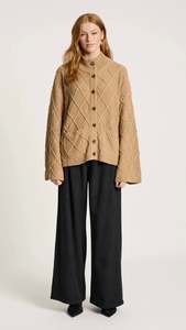 Jackets Outerwear: Liora Crop Cardigan Mocha