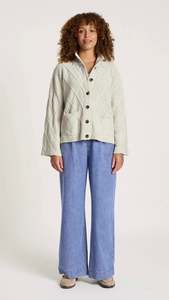 Jackets Outerwear: Liora Crop Cardigan Bisque