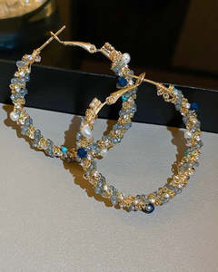 Jewelry: Rhinestone Pearl Earrings