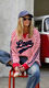 Retro Love Stripe Sweat Red/White