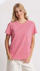 Classic Stripe Tee Pink/Red Stripe