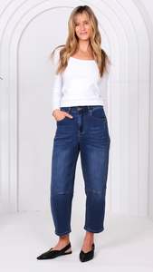 The Barrel Edit: Monaco Toni Barrel Jeans DARK Blue