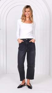 Monaco Toni Barrel Jeans Black