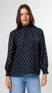 Sylvie Blouse Midnight Dot
