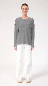 Levi Stripe Long Sleeve Tshirt Black