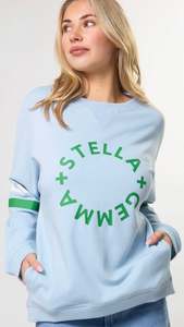 Knit Tops: Newport Pocket Sweat Sky Blue