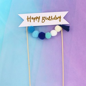 Balloon Banner Birthday Cake Topper – The Rose Factory