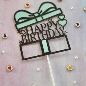 Products: Blue Gift Heart Birthday Party Cake Topper – The Rose Factory