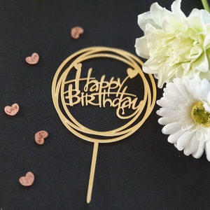 Products: Gold Acrylic Birthday Party Cake Topper – The Rose Factory