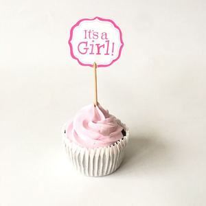 12pcs It’s a Girl Cupcake Toppers – The Rose Factory
