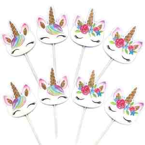 Products: 12pcs Purple Unicorn Cupcake Toppers – The Rose Factory