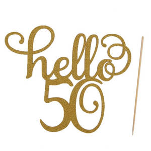 Products: Hello 50 Cake Topper – The Rose Factory