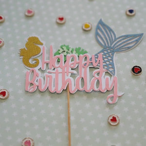 Ocean Mermaid Theme Birthday Party Cake Topper – The Rose Factory