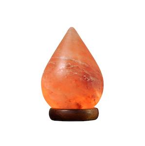Crafted Shape Salt Lamps: Tear Drop Salt Lamp (Timber Base)