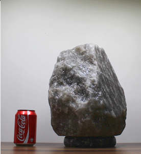 Grey Salt Lamps: 15-20kg Rare Grey Himalayan Salt Lamp (Black Zebra Marble Base)