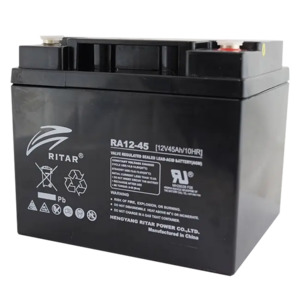 Security Alarm Batteries: RA12-45 - Ritar - 12VDC 45Ah Sealed Lead Acid Battery - F11 Terminals
