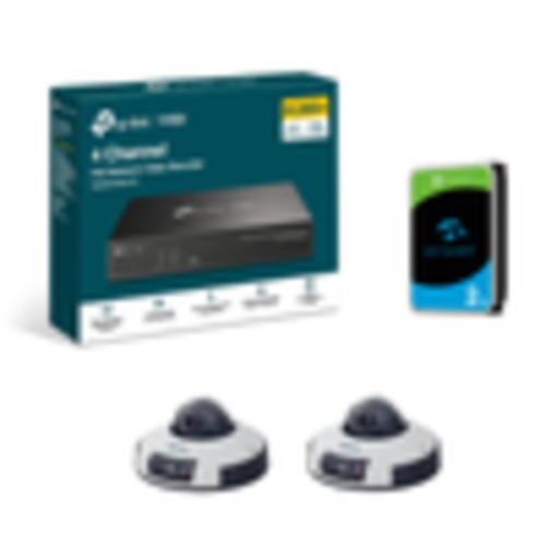 Cctv: Surveillance Kit - 1x 4ch PoE NVR, 1x 2TB HDD, 2x 4MP IR MicroDome Cameras
