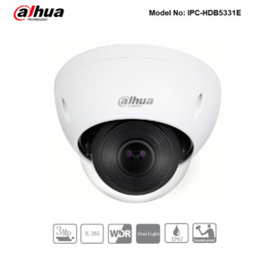 Cctv: IPC-HDB5331E - Dahua 3MP IP Starvis Dome Camera, IVS, 1.85mm Lens