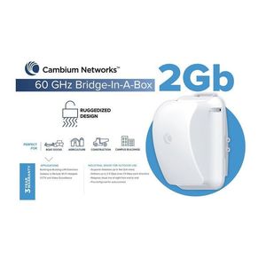 Data: C600510C033 - Cambium cnWave 60 GHz Wireless Bridge in a Box 2Gbps Full Duplex Point to Point Wireless Backhaul