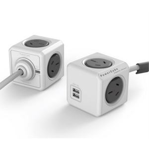 Other Gear: ALL-POWERCUBE-5400 - ALLOCACOC POWERCUBE Extended USB Grey 4-Outlets with 2-USB