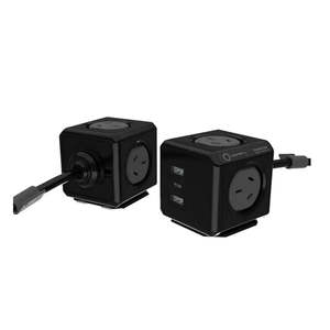 Other Gear: ALL-11407-BLK - Allocacoc PowerCube Extended 4 Outlets 2 USB-A + 1 USB-C PD 20W with Surge 1.5M - Black