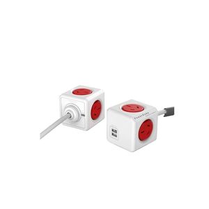 Other Gear: ALL-POWERCUBE5404-RD - ALLOCACOC POWERCUBE Extended 4 Outlets with 2 USB 3M - Red