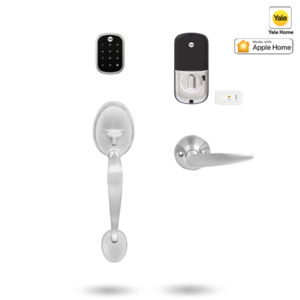 YRD256/GRIPSET/MSN - YALE ASSURE SL SMART-READY LOCK WITH MAYFAIR GRIPSET SATIN NICKEL