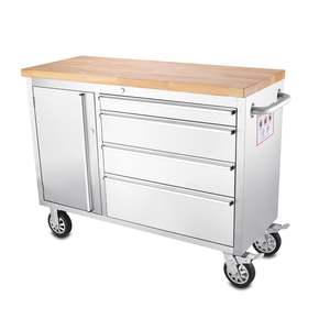 Tools: 48 inch Stainless Steel 4 Drawer Work Bench tool chest Tool Box Chest Cabinet
