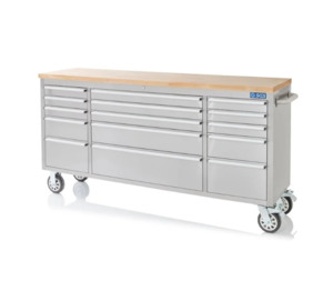 Tools: 72 Inch 15 Drawers stainless Steel Tool Chest workbench