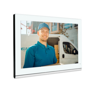 Home Intercoms With App: E-CON MONITOR-W - White 7" touch screen monitor with Wifi & Ethernet. Compatible with E-CON GATE & EC-CON GATE-K